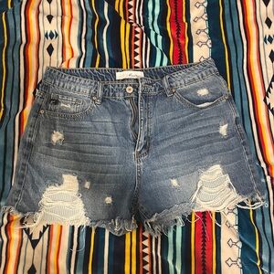 Kancan Ripped Jean Shorts